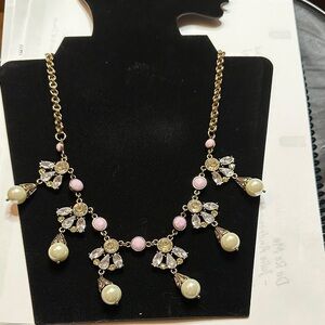 J. Crew bib necklace with crystals and pearls